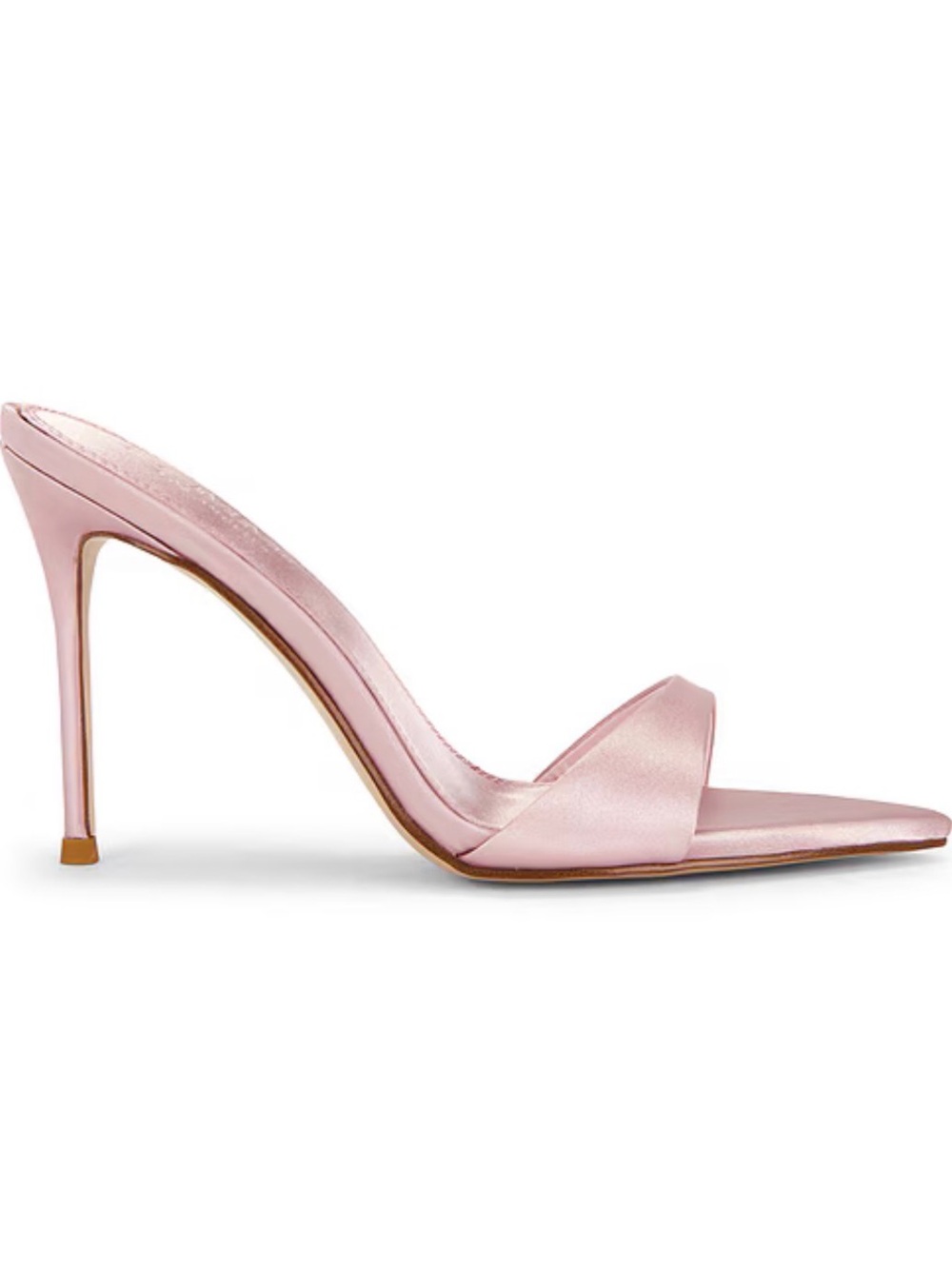 Satin Pink High Heel Mule